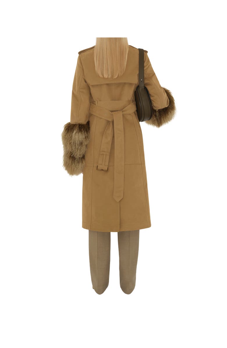 Burberry Long Cotton Nylon Trench Coat, Alternate, color, 