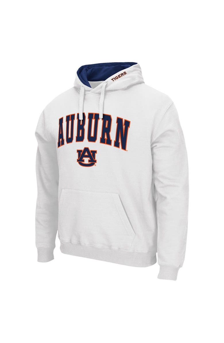 COLOSSEUM Men's Colosseum White Auburn Tigers Arch & Logo 3.0 Pullover Hoodie, Alternate, color, White