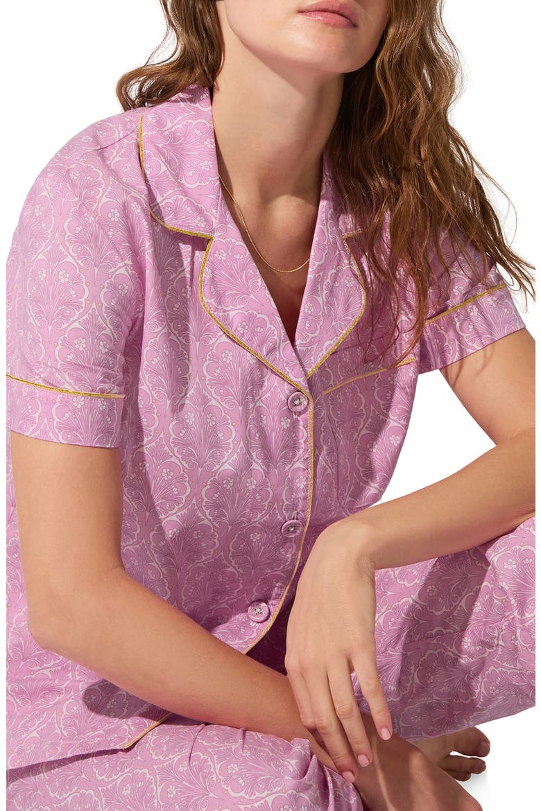Print Organic Cotton Crop Pajamas, Alternate, color, COLETTE