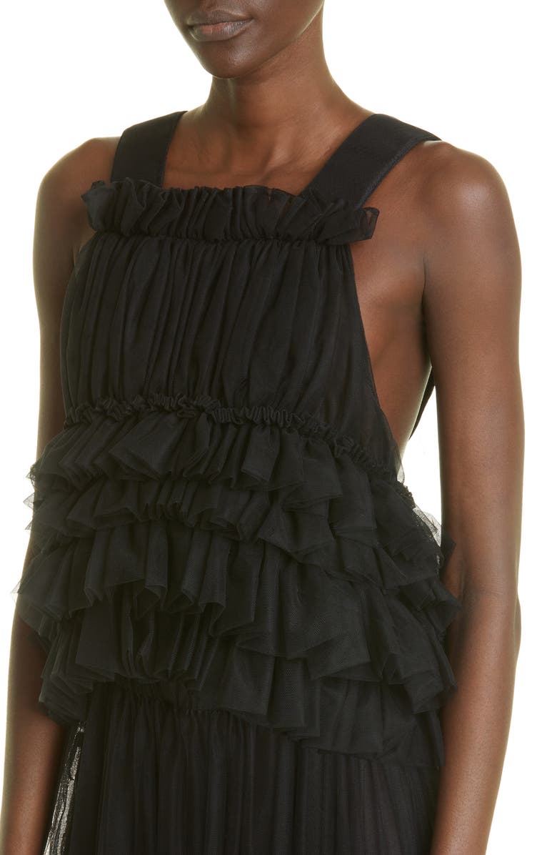 Noir Kei Ninomiya Tulle Ruffle Tank Top, Alternate, color,