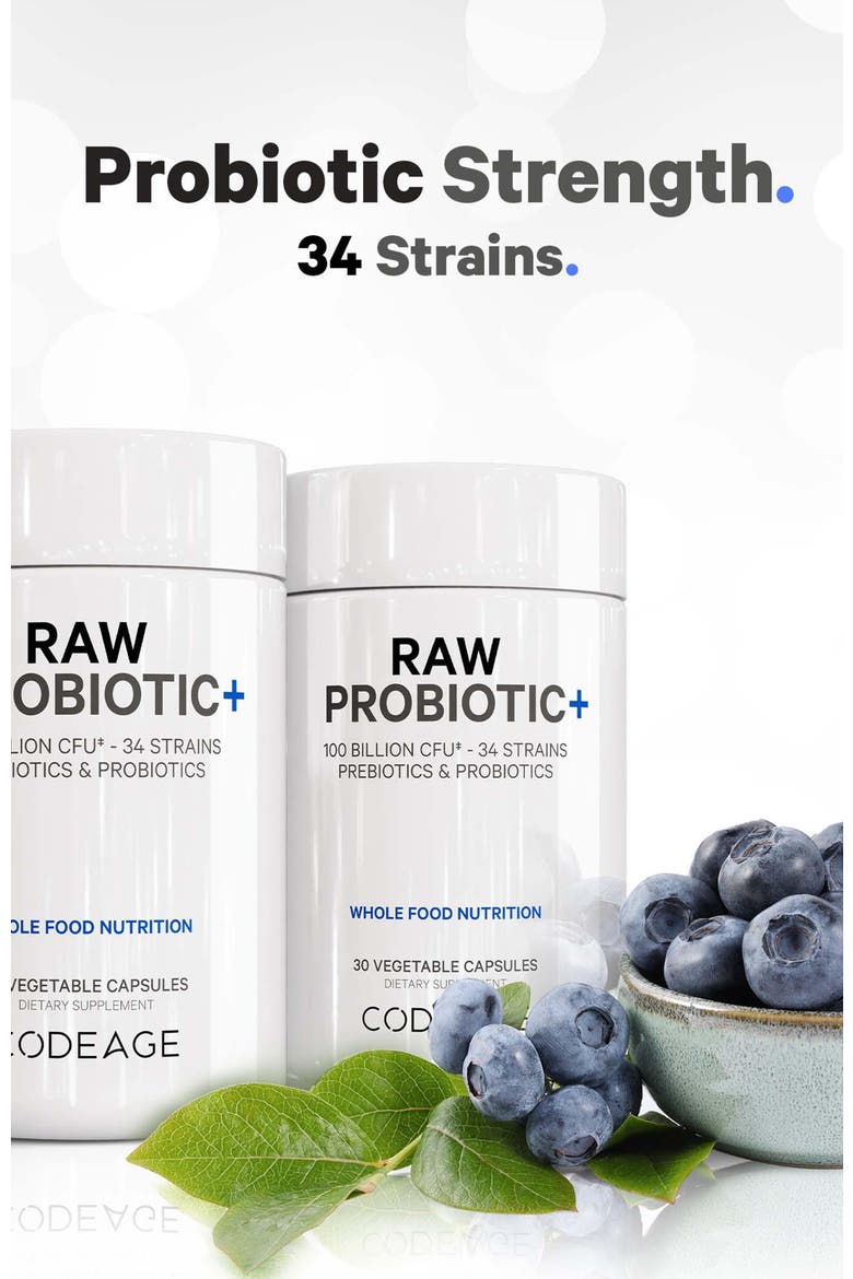 Raw Probiotic+ 100 Billion CFU Supplement, Alternate, color, White