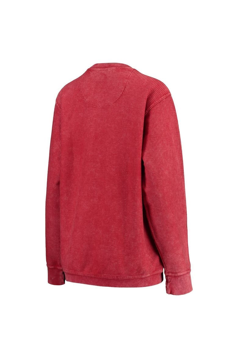 Women's Pressbox Red Maryland Terrapins Comfy Cord Vintage Wash Basic Arch Pullover Sweatshirt, Alternate, color, RED