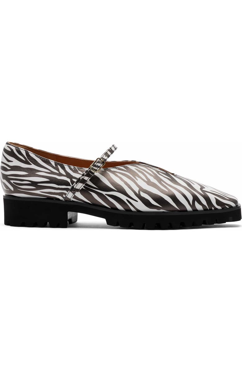 MARC NOLAN Roxie Leather Lug Mary Janes, Main, color, Zebra
