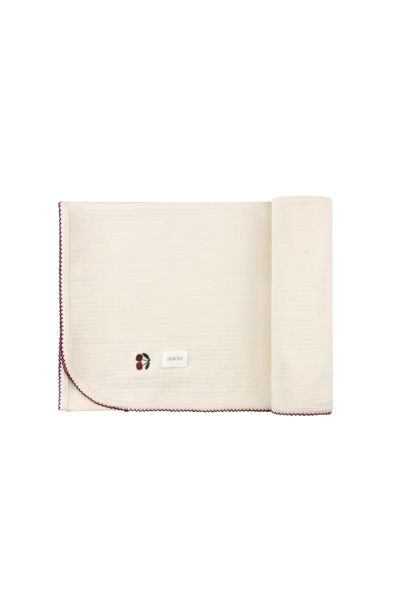 Ely's & Co. Aurora Classics Embroidered Cherry Print Collection - Blanket, Main, color, Ivory/Red