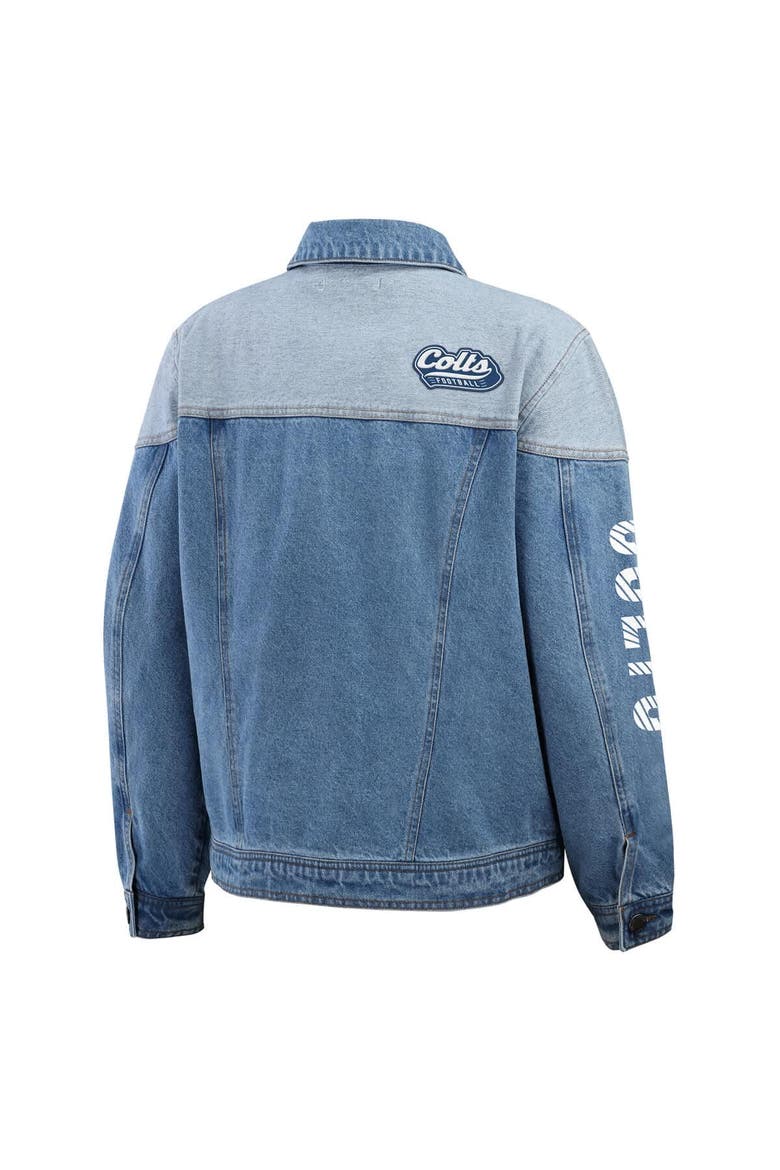 Women's WEAR by Erin Andrews  Indianapolis Colts Full-Button Denim Jacket, Alternate, color, Denim