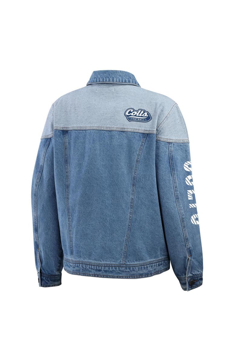 WEAR by Erin Andrews Women's WEAR by Erin Andrews Indianapolis Colts Full-Button Denim Jacket, Alternate, color, Denim