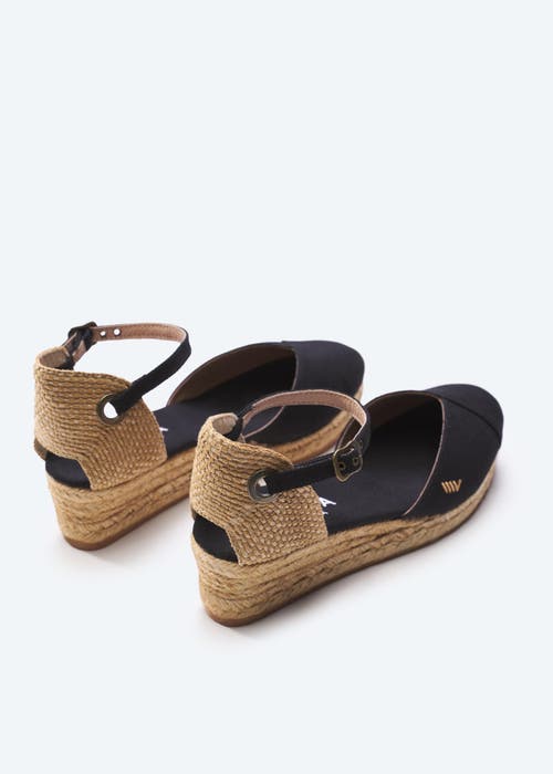 Viscata Pubol Canvas Espadrille Wedges In Black