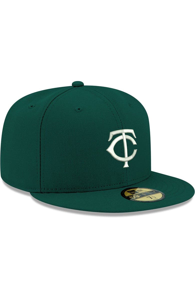 New Era Men's New Era Green Minnesota Twins White Logo 59FIFTY Fitted Hat, Alternate, color,