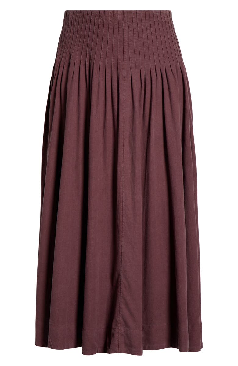 Treasure & Bond Pleated Linen Blend Maxi Skirt, Alternate, color, Brown Malicacia