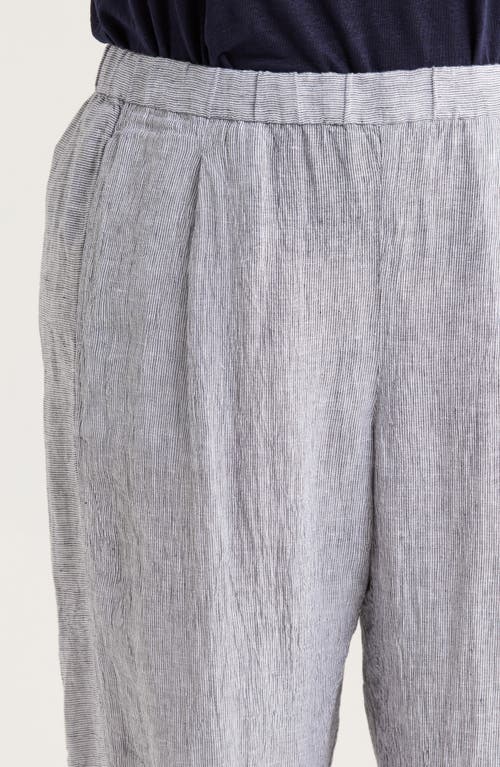 Eileen Fisher Stripe Organic Linen Lantern Pants