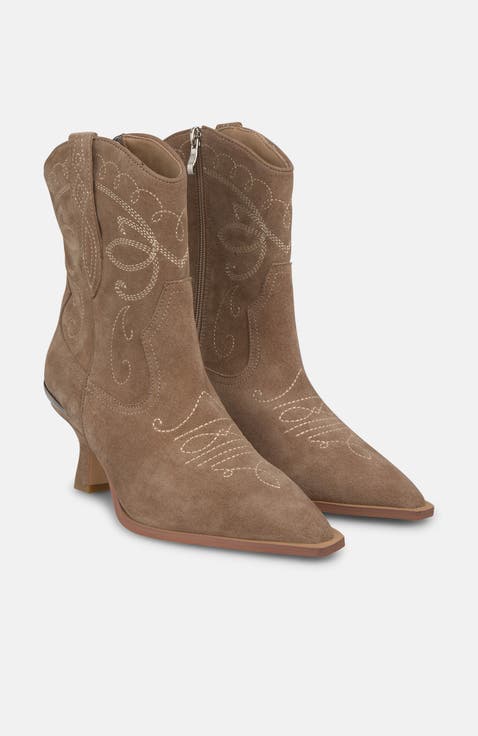 Embroidered Ankle Boot