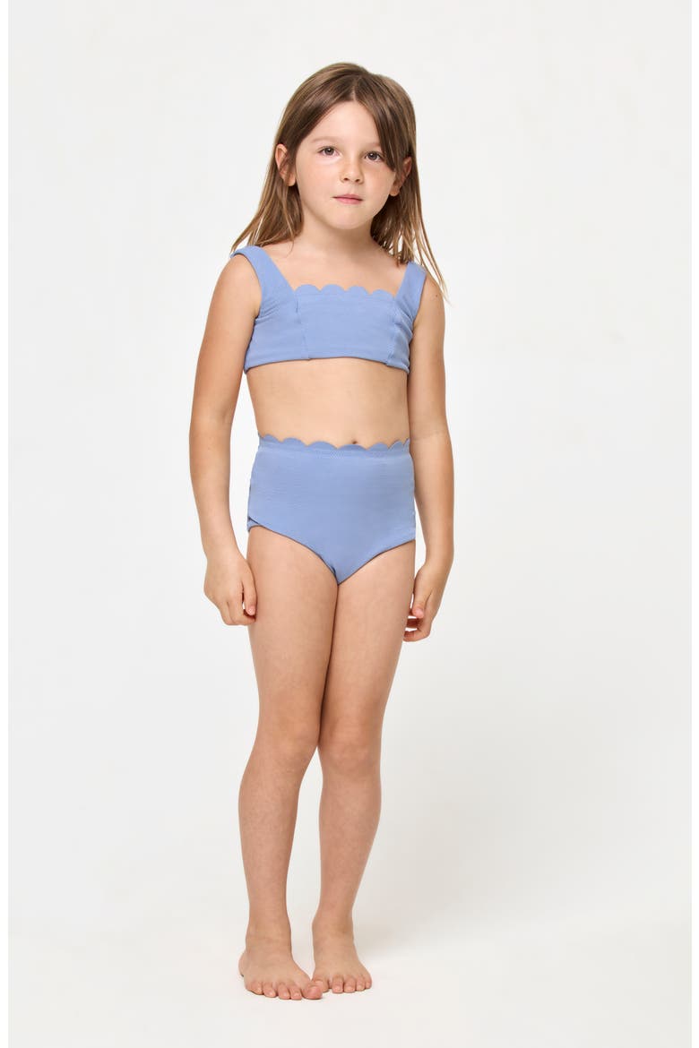 Kids' Little Seashell Scallop Two-Piece Swimsuit, Main, color, CHAMBRAY