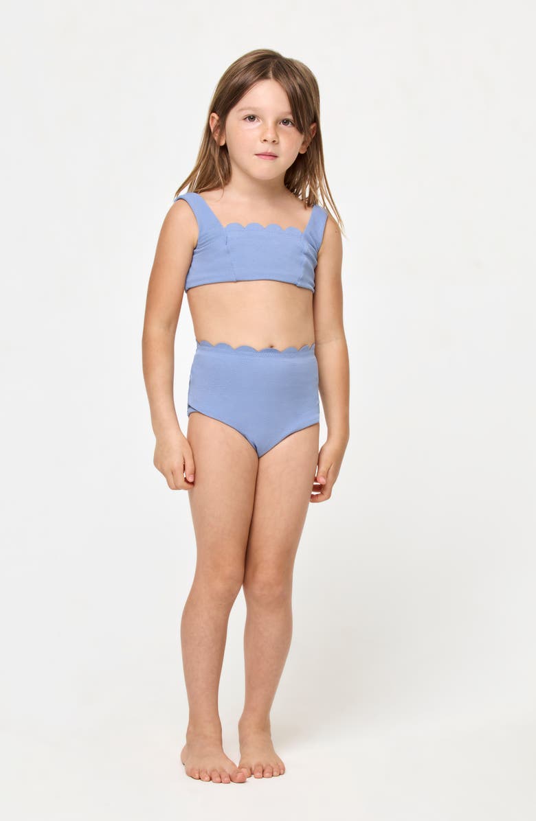 LSPACE Kids' Little Seashell Scallop Two-Piece Swimsuit, Main, color, Chambray
