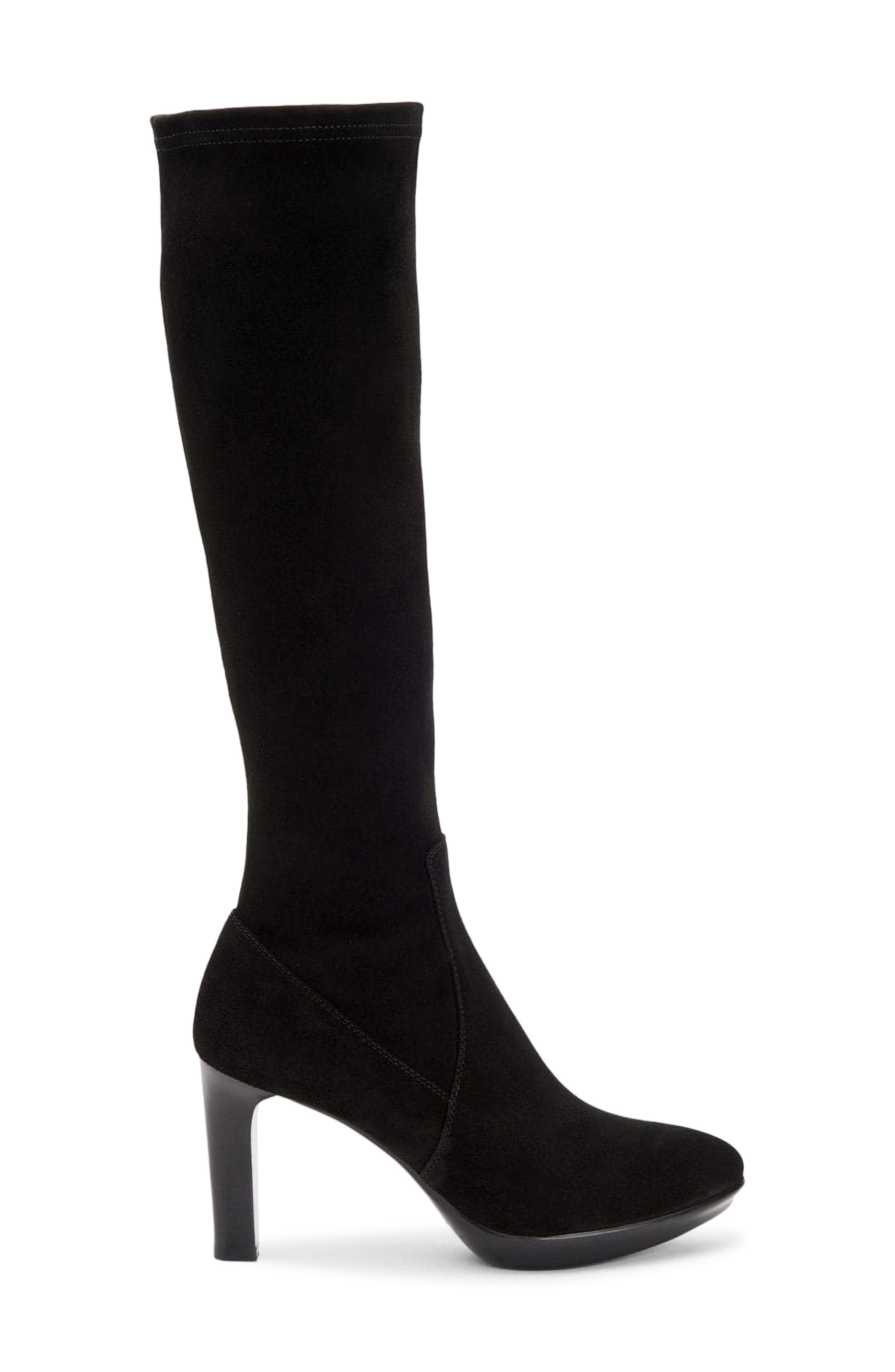 Aquatalia Rhumba Weatherproof Knee High Boot, Alternate, color, Black Suede