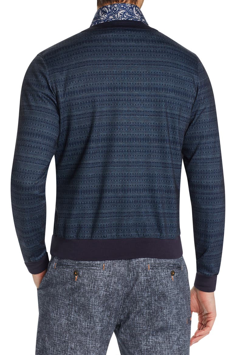 Stripe Knit Cardigan, Alternate, color, NAVY/ GREY