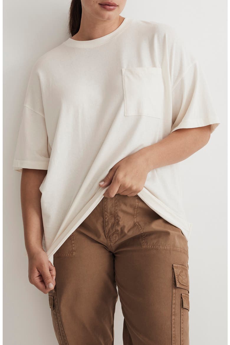 Garment-Dyed Oversize Cotton Pocket T-Shirt, Alternate, color, LIGHTHOUSE