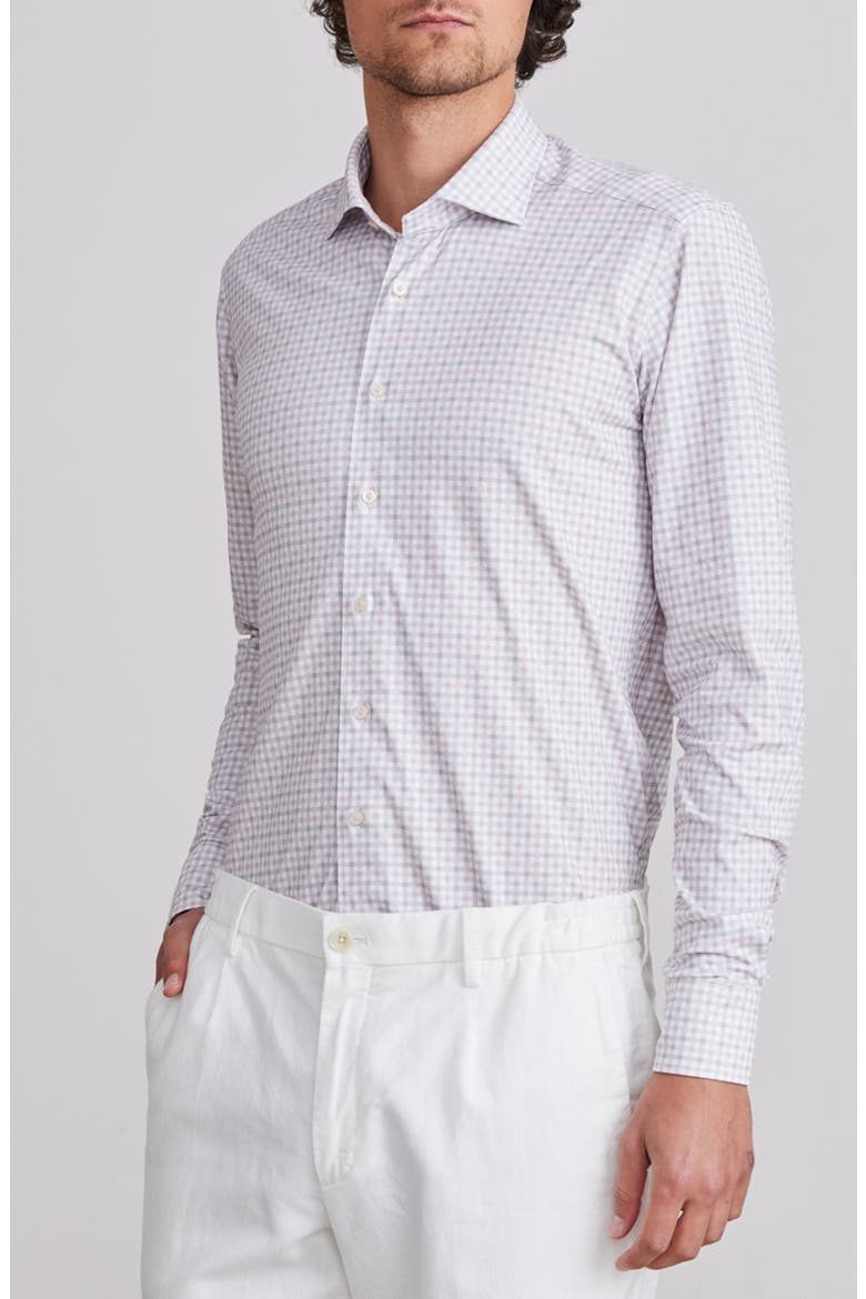 4Flex Stretch Modern Fit Check Knit Dress Shirt, Main, color, LIGHT PASTEL PINK