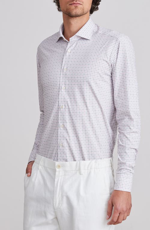Emanuel Berg 4flex Stretch Modern Fit Check Knit Dress Shirt In Neutral