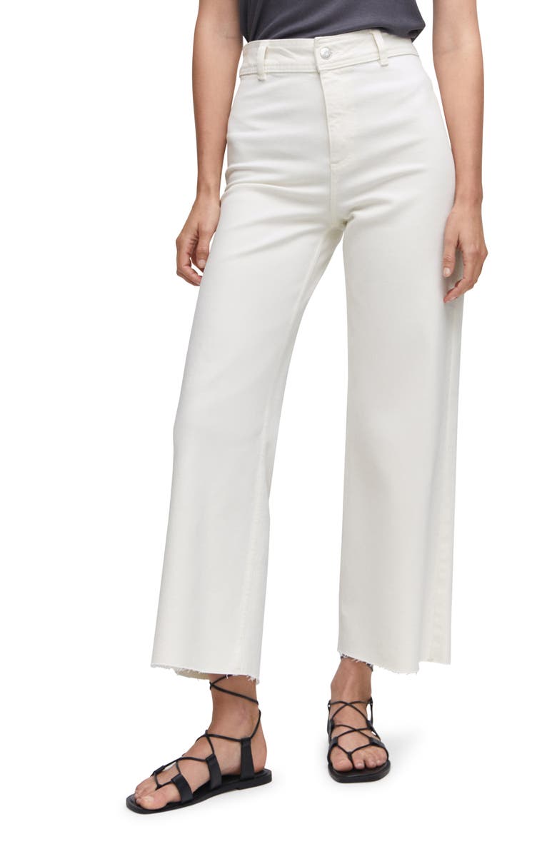 MANGO High Waist Wide Leg Culotte Jeans, Main, color,