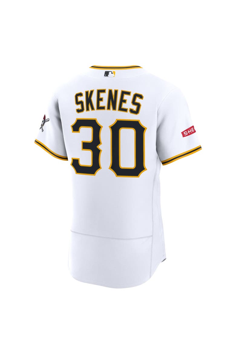 Men's Nike Paul Skenes White Pittsburgh Pirates Home Authentic Sponsor Patch Jersey, Alternate, color, White
