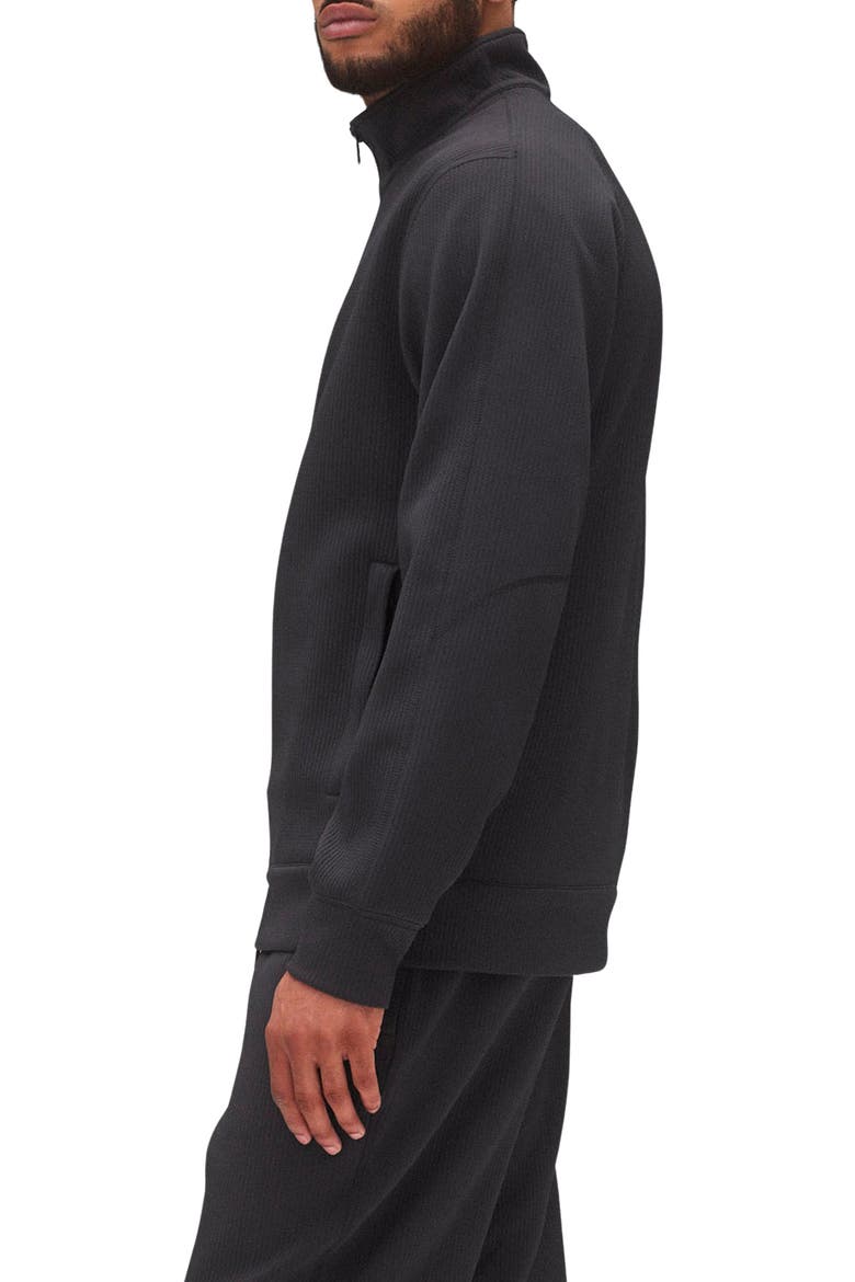 Double Knit Rally Track Jacket, Alternate, color, BLACK