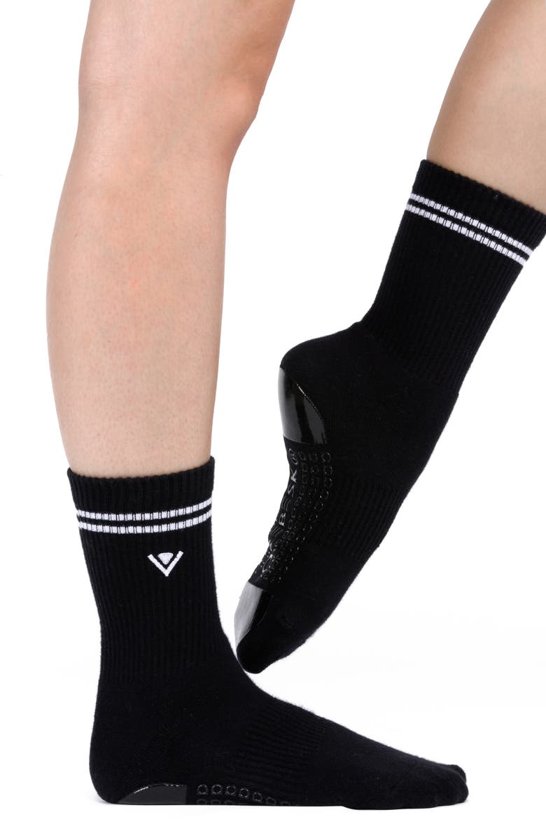 Arebesk Classic Assorted 2-Pack Grip Crew Socks, Alternate, color, Black- Butter