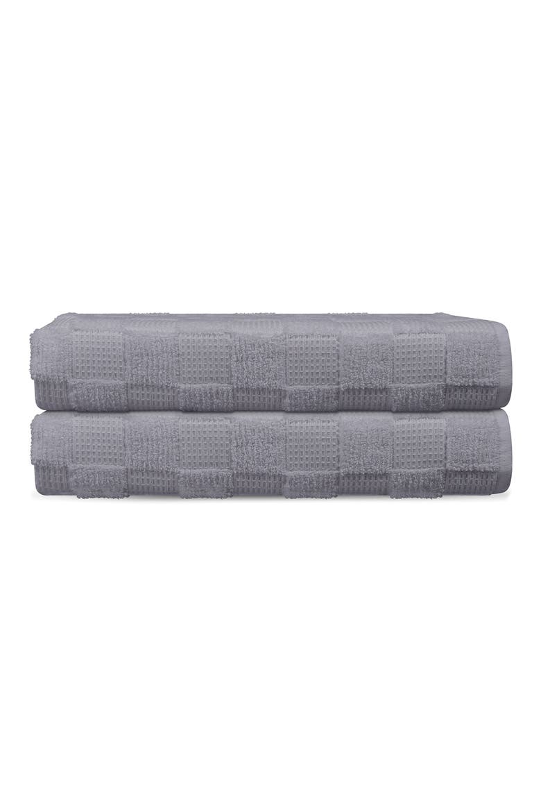 Pera 2-Piece Turkish Cotton Bath Towels, Main, color, SILVER