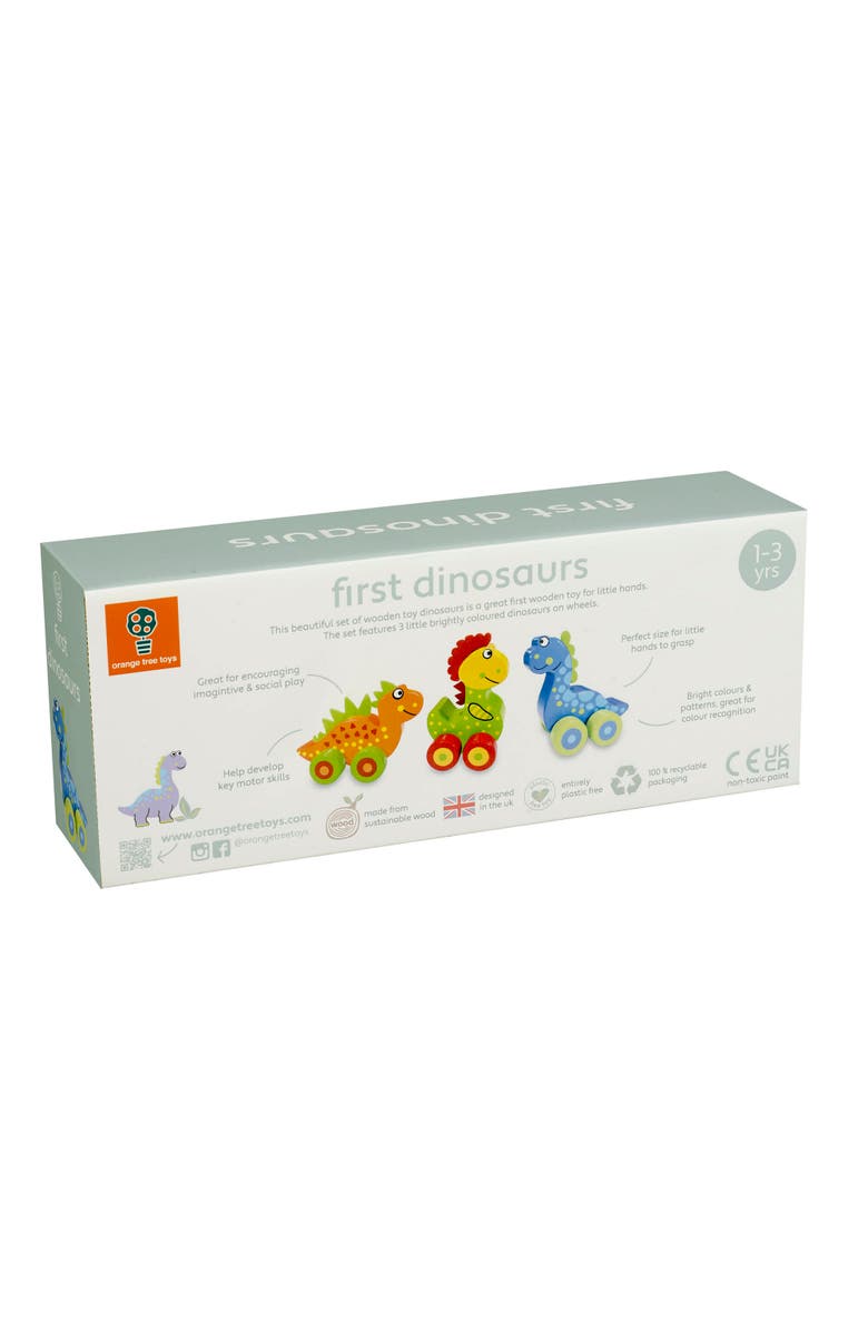 ORANGE TREE TOYS First Dinosaurs 3 Hand Painted Wooden Dinos Ages 1+, Alternate, color, Multicolored