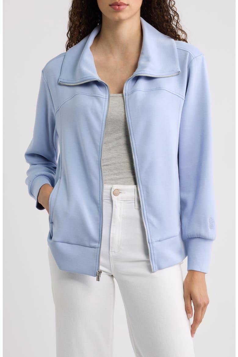 Palm Voyage Zip-Up Sweatshirt Jacket, Main, color, EVERTIDE