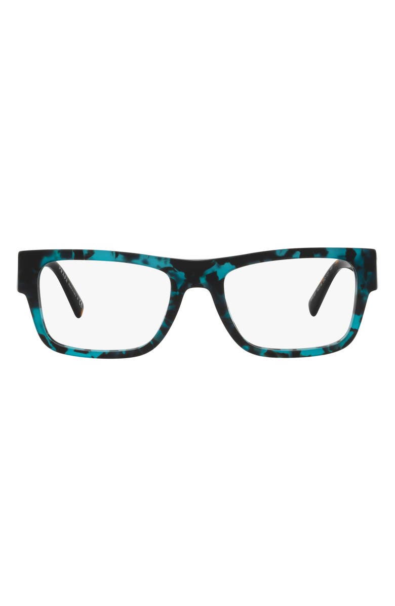 Prada 52mm Rectangular Optical Glasses, Main, color, Havana