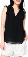 GIBSONLOOK Clip Dot Ruffle Accent Top
