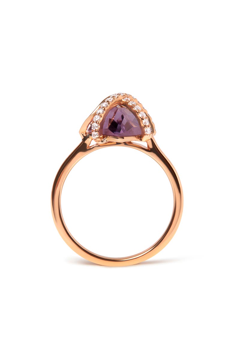 Haus of Brilliance 14K Gold 1/5 Ct Diamond Wrapped Amethyst Cocktail Ring, Alternate, color, Pink