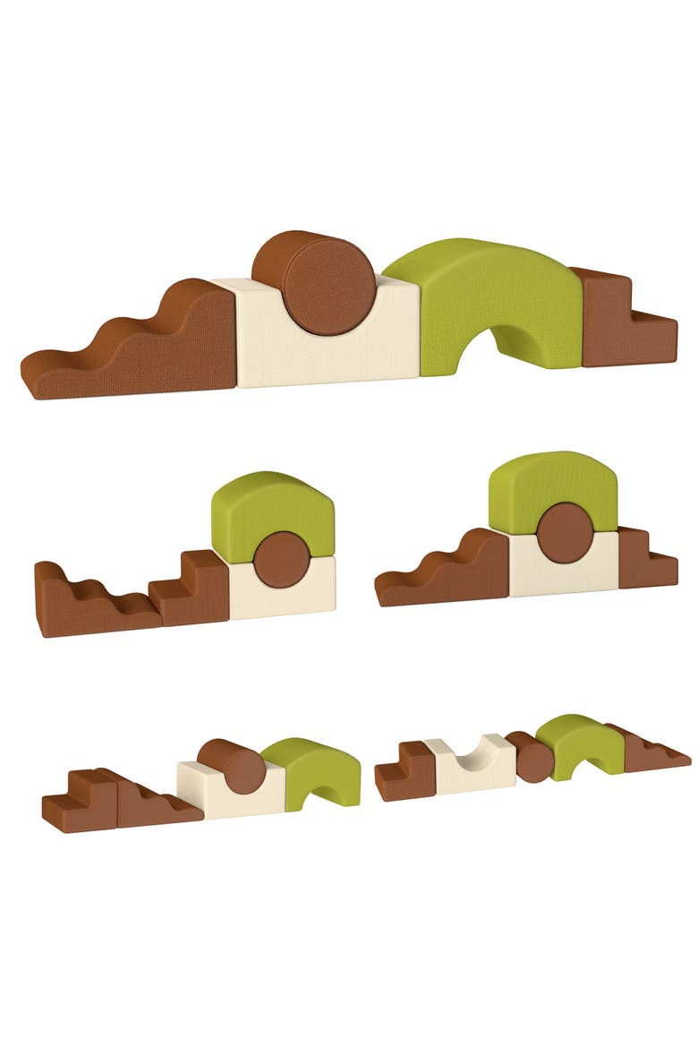 5-Piece Foam Climbing Blocks, Non-Slip Indoor Play Set, Ages 3-6, Main, color, Brown