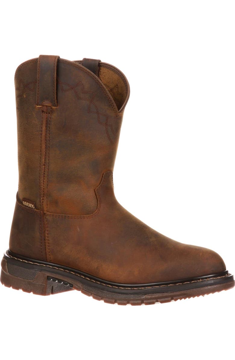 Rocky Ride Roper Western Boot, Main, color, Trail Brown