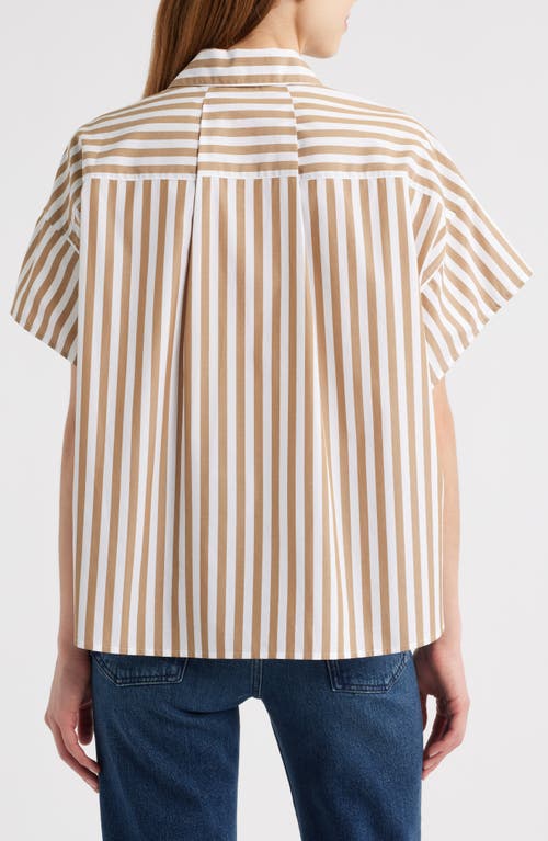 Rag & Bone Maura Stripe High-low Cotton Poplin Button-up Shirt
