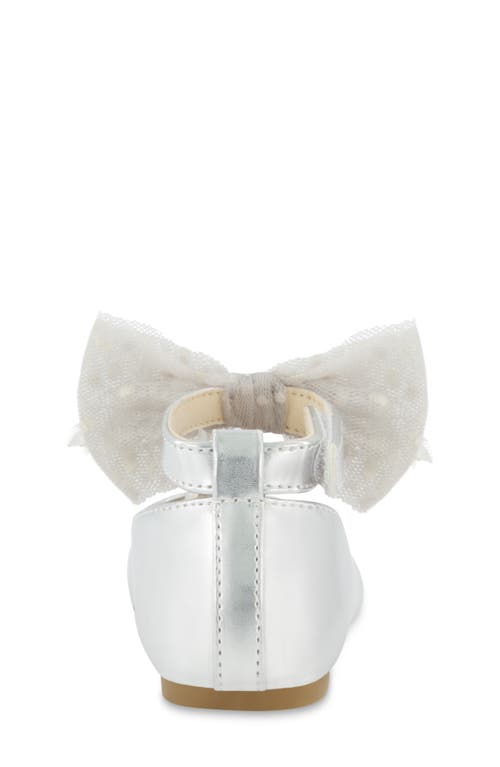 Jessica Simpson Kids' Amy Tulle Mary Jane Ballet Flat In Silver