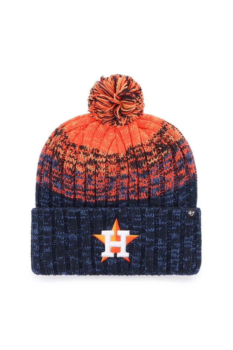 Men's '47  Navy Houston Astros Cascade Cuffed Knit Hat with Pom, Main, color, Navy