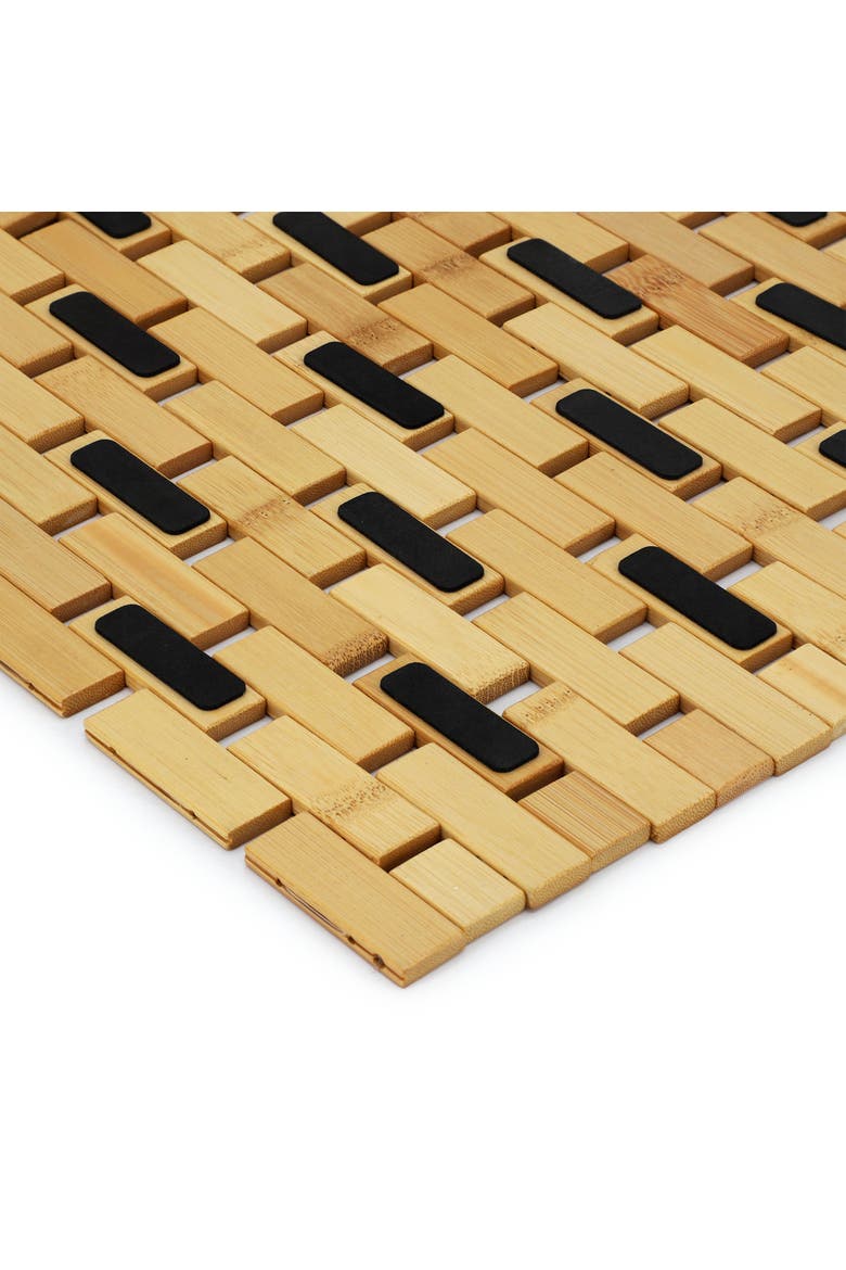 Wood 16.25 x 24.5 Inch Rectangle Bathroom Mat, Alternate, color, Bamboo