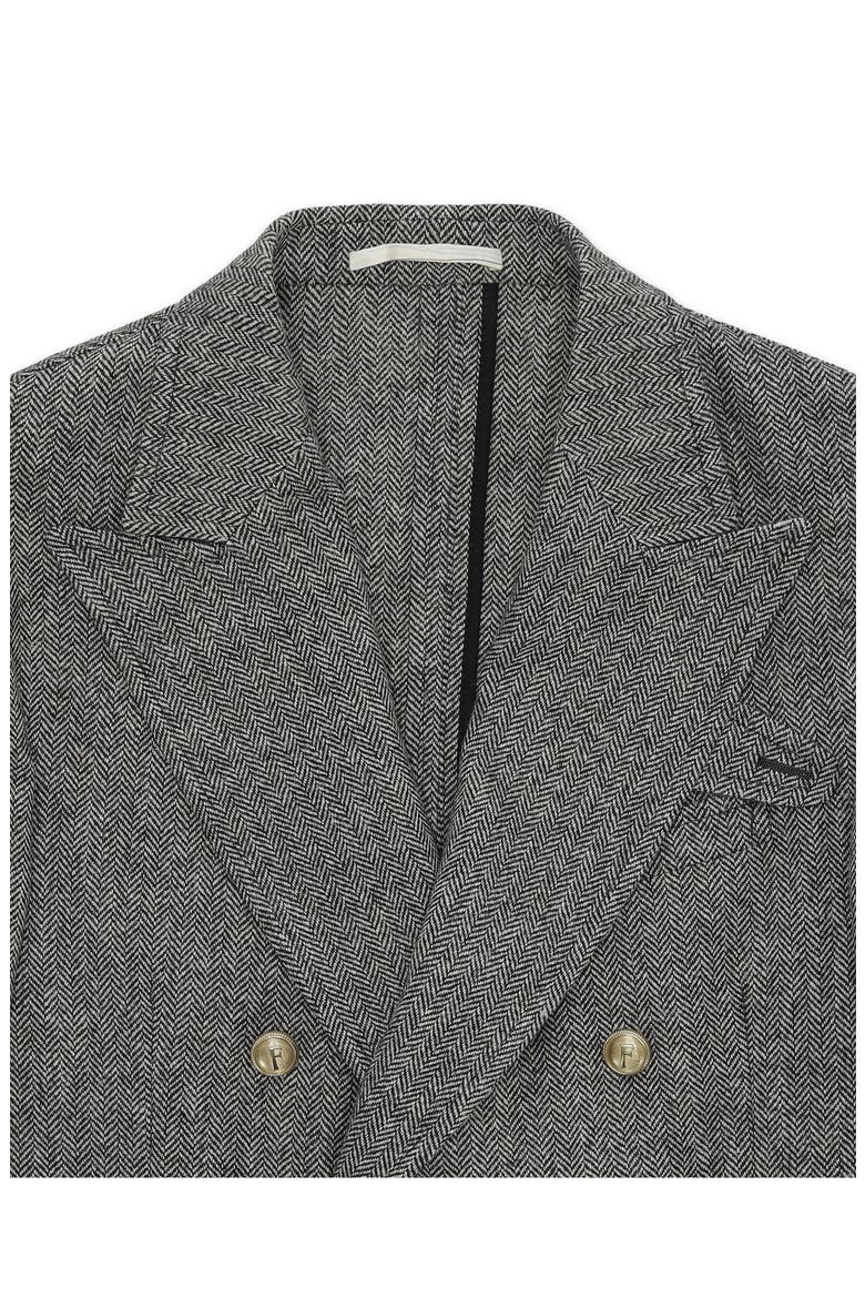 Travel Classic Herringbone Double Breasted Blazer, Alternate, color, Multicolor