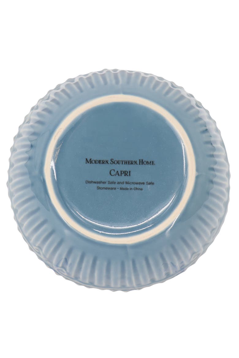 Capri 6 piece 6in Stoneware Embossed Cereal Bowl Set, Alternate, color, Blue