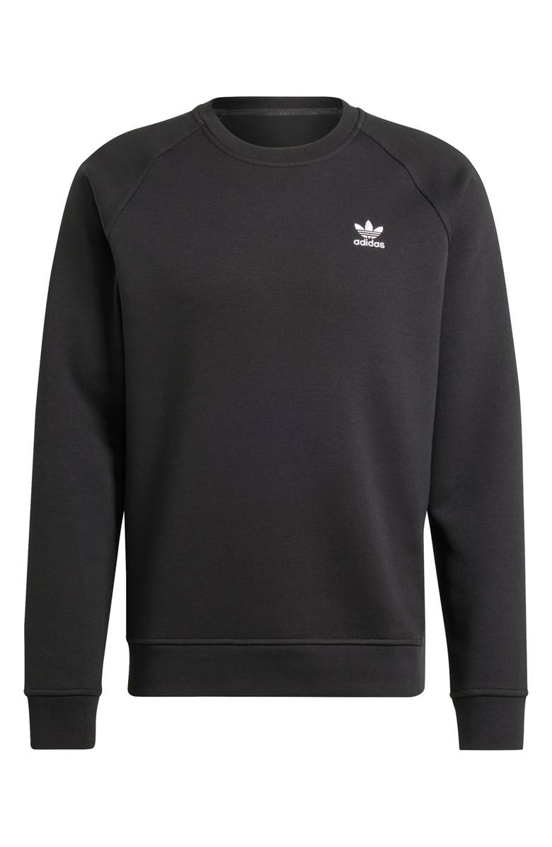 adidas Originals Trefoil Essentials Crewneck Sweatshirt, Alternate, color, Black