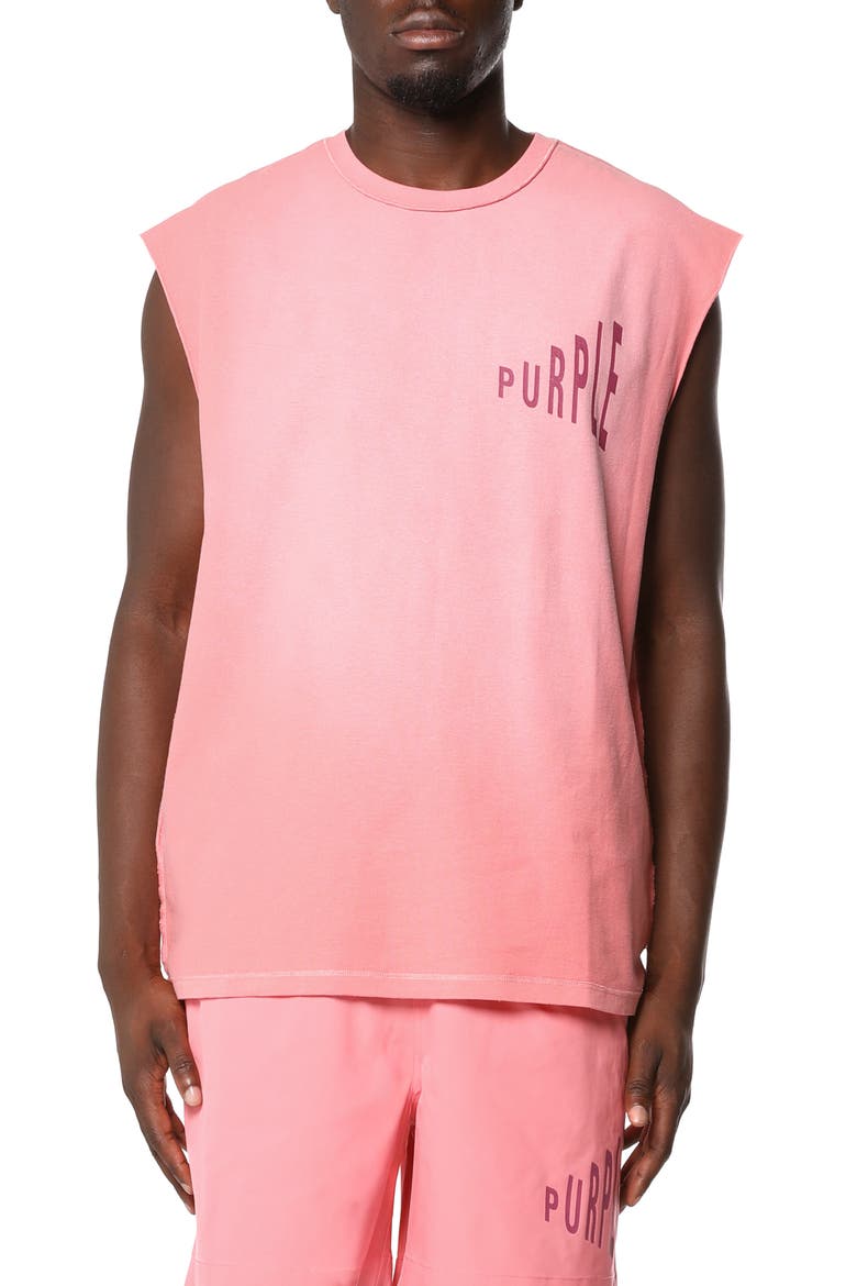 Textured Sleeveless Graphic T-Shirt, Main, color, PINK