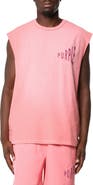 PURPLE BRAND Textured Sleeveless Graphic T-Shirt