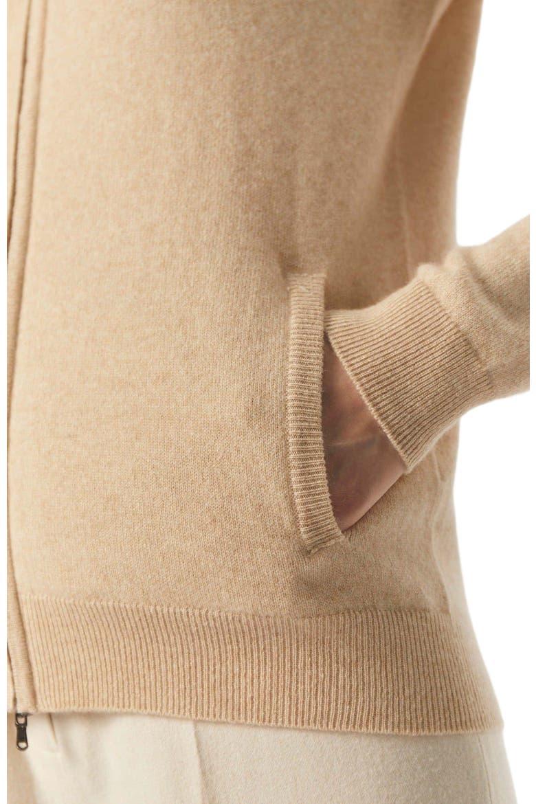 Essential Cashmere Full-Zip Cardigan, Alternate, color, beige