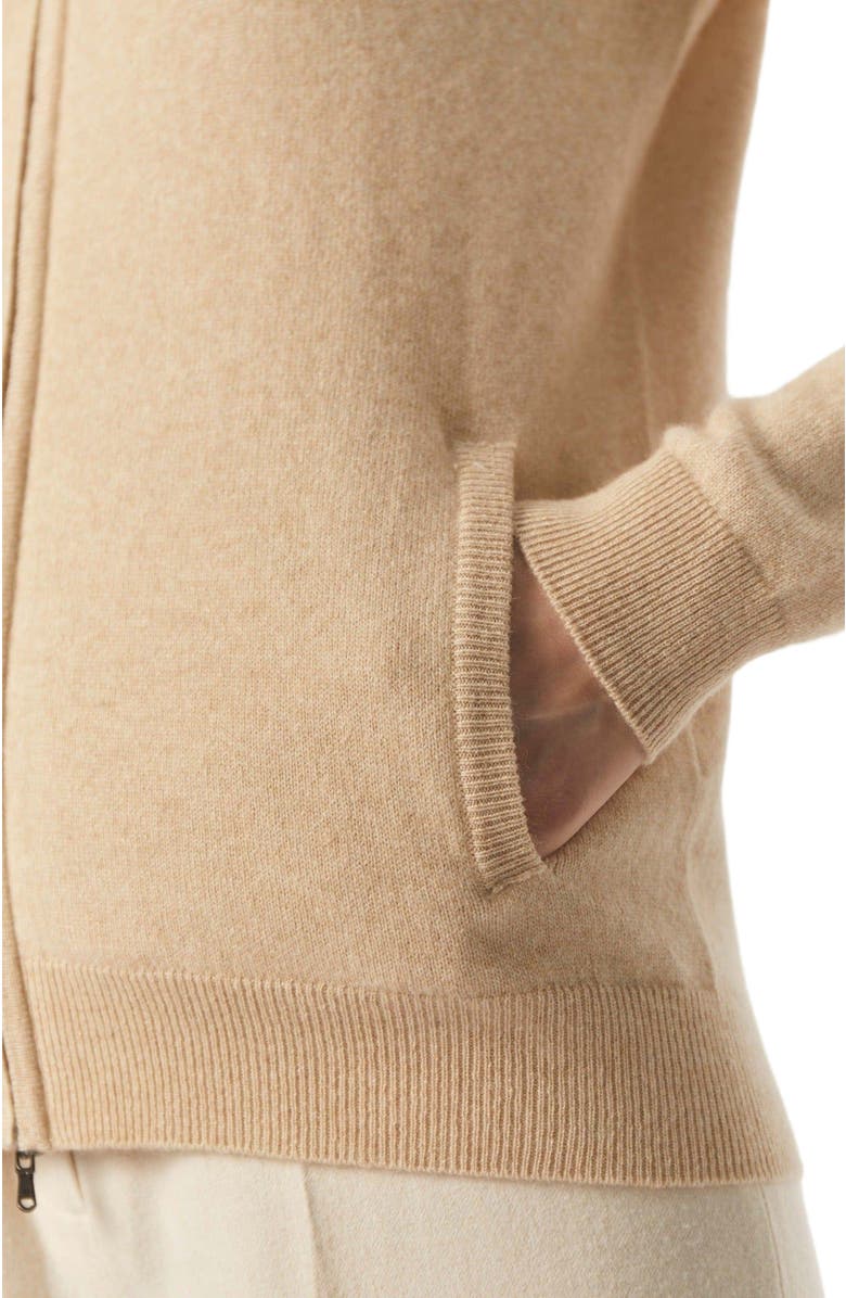 Gobi Cashmere Essential Cashmere Full-Zip Cardigan, Alternate, color, Beige