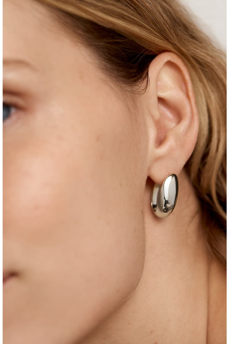 Nura Reef Large Hoop Earrings, Alternate, color, STERLING SILVER