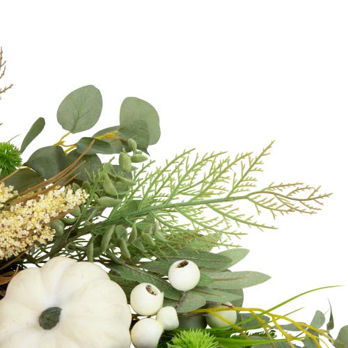 Northlight Peony And Pumpkin Artificial Fall Harvest Wreath, 24-inch, Unlit In Multi