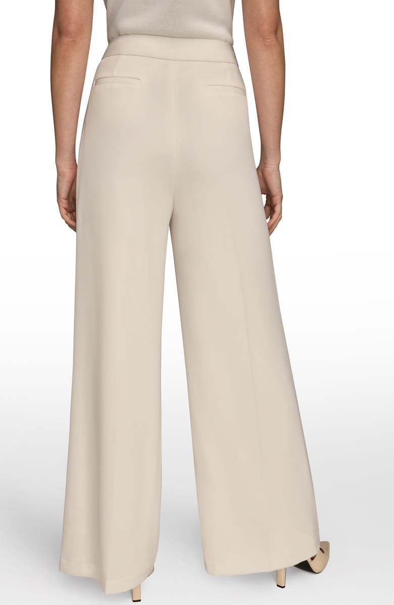 Donna Karan New York Pleated Wide Leg Pants, Alternate, color, Cream