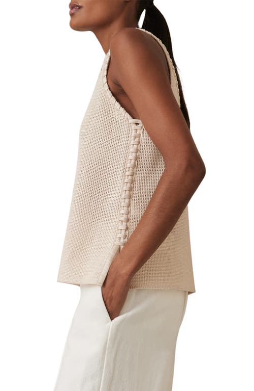 Reiss Carla Whipstitch Trim Open Stitch Tank In Cream