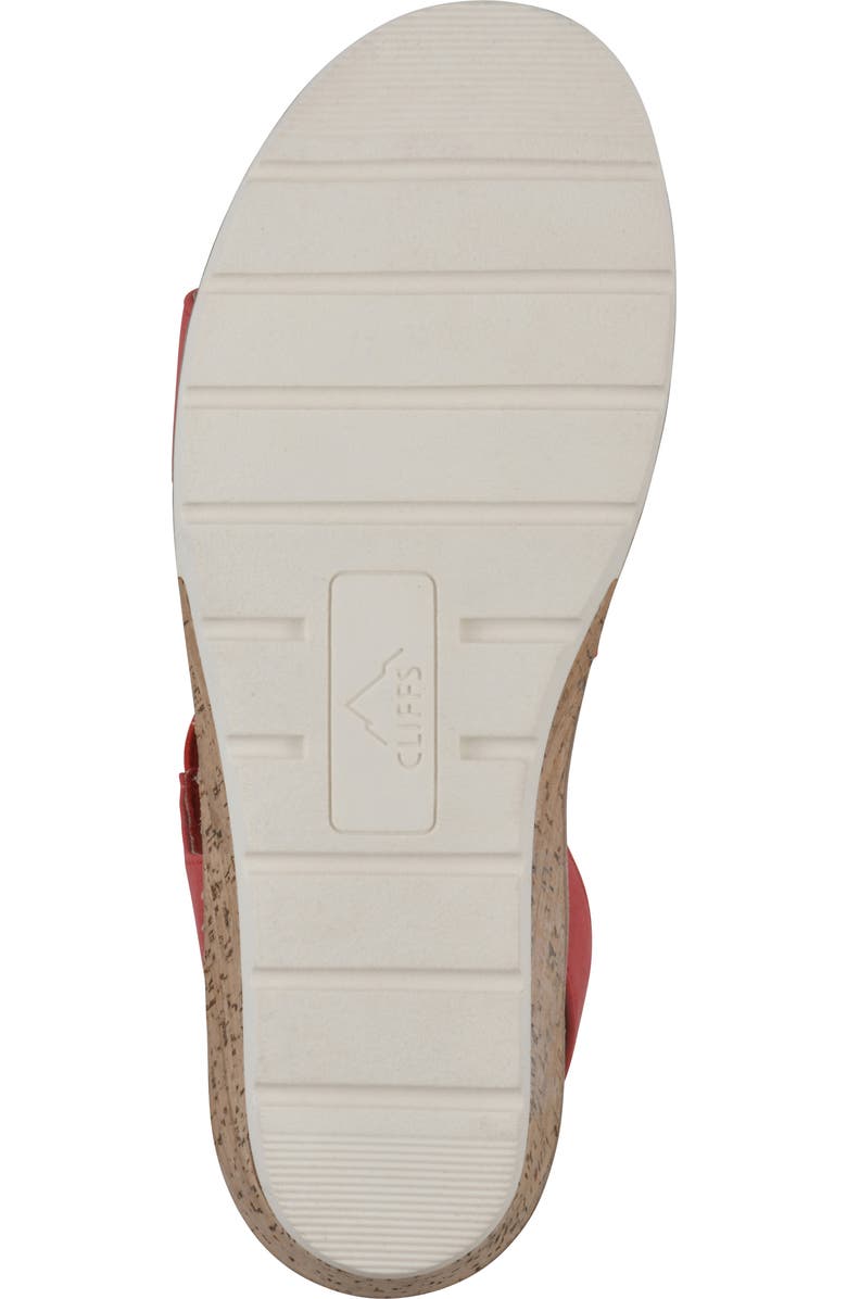 CLIFFS BY WHITE MOUNTAIN Tinnley Wedge Sandal, Alternate, color, Red Nubuck